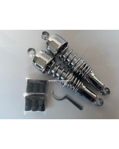 Shock absorber set 300mm Pin+Pin (All Chrome) Best quality suspension for a classic bike !!!! 