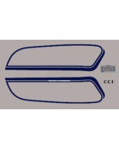 GT380M 1975- Gas Tank and Side Cover Decals- Dark Blue